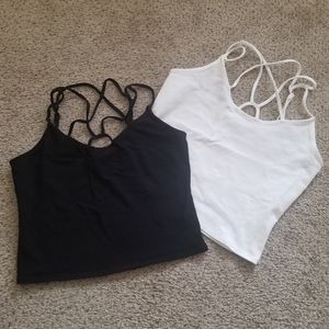 Criss cross crop tops